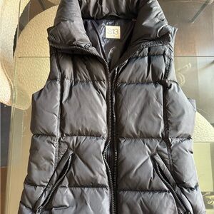 S13 Women's Black Quilted Puffer Vest with High Collar
